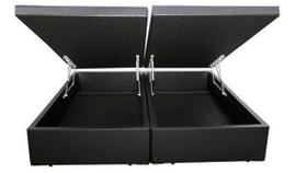 Cama Box Baú Bipartido Casal 1,38 x 1,88 x 0,40 Com 4 Articulações Blindada material sintético Preto
