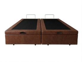 Cama Box Bau Bipartido Casal Sintetico Marrom 138x188x35 - Santo Box Cama Box Bau Bipartido Casal Sintetico Marrom 138x188x35 - Santo Box