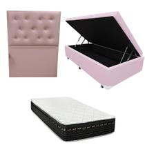 Cama Box Baú Blindada com Colchão Eagle Molas Bonnel 22cm Cabeceira Botonê