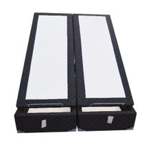 Cama Box Baú Blindado Casal Bipartido AColchoes Poliéster Preto 49x138x188