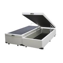 Cama Box Baú Blindado Casal Bipartido HomeQueen Sintético Branco 41x138x188 Cama Box Baú Blindado Casal Bipartido HomeQueen Sintético Branco 41x138x188