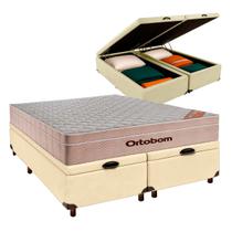 Cama Box Bau Blindado Casal + Colchão Molas Ensacadas Airtech Ortobom
