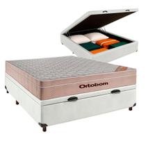 Cama Box Bau Blindado Casal + Colchão Molas Ensacadas Airtech Ortobom