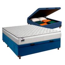 Cama Box Bau Blindado Casal + Colchão Molas Ensacadas Hanover Inducol