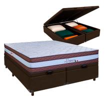 Cama Box Bau Blindado Casal + Colchão Molas Ensacadas Legaccy Paropas