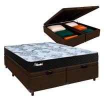 Cama Box Bau Blindado Casal + Colchão Molas Ensacadas Life Gold Paropas