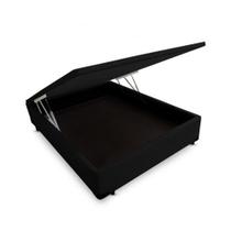 Cama Box Baú Blindado Casal Extremo Reforçado Homequeen Suede Preto 41x138x188 Cama Box Baú Blindado Casal Extremo Reforçado Homequeen Suede Preto 41x138x188