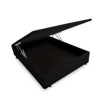 Cama Box Baú Blindado Casal Loja Xerife Suede Preto 41x138x188