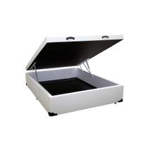 Cama Box Baú Blindado Casal Ortobello Móveis Sintético Branco 41x138x188 Cama Box Baú Blindado Casal Ortobello Móveis Sintético Branco 41x138x188