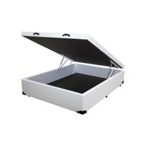 Cama Box Baú Blindado Casal Principe das Camas Sintético Branco 138x188x41