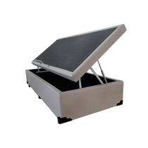 Cama Box Baú Blindado Solteirão AColchoes Sintético Bege 49x96x203