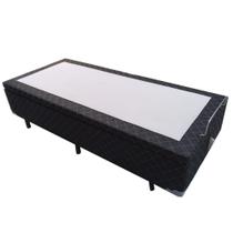 Cama Box Baú Blindado Solteiro AColchoes Poliéster Preto 41x88x188