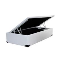 Cama Box Baú Blindado Solteiro Homequeen Sintético Branco 41x88x188 Cama Box Baú Blindado Solteiro Homequeen Sintético Branco 41x88x188