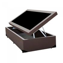 Cama Box Baú Blindado Solteiro NK Camas Sintético Marrom 41x78x188