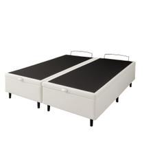Cama Box Bau Branca material sintético King 1,93cm Premium Blindada Super Reforçada