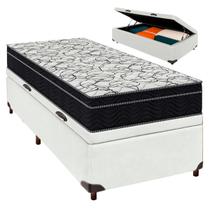 Cama Box Bau Branco + Colchão Solteiro Airtech 150 Ortobom Cama Box Bau Branco + Colchão Solteiro Airtech 150 Ortobom