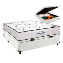 Cama Box Bau Branco Com Colchão Casal High Foam Ortobom
