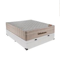 Cama Box Baú Branco e Colchão Airtech Spring Casal Ortobom Cama Box Baú Branco e Colchão Airtech Spring Casal Ortobom