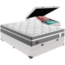 Cama Box Baú Branco e Colchão Berlim Molas Ensacadas Casal Probel Cama Box Baú Branco e Colchão Berlim Molas Ensacadas Casal Probel