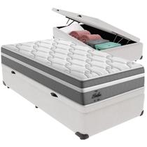 Cama Box Baú Branco e Colchão Berlim Molas Ensacadas Solteiro Probel Cama Box Baú Branco e Colchão Berlim Molas Ensacadas Solteiro Probel
