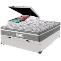 Cama Box Baú Branco e Colchão Evolution Molas Ensacadas Casal Probel Cama Box Baú Branco e Colchão Evolution Molas Ensacadas Casal Probel