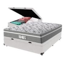 Cama Box Baú Branco e Colchão Evolution Molas Ensacadas Viúvo Probel