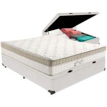 Cama Box Baú Branco E Colchão King Best Molas Ensacadas Casal 138x188x33 Anjos Cama Box Baú Branco E Colchão King Best Molas Ensacadas Casal 138x188x33 Anjos