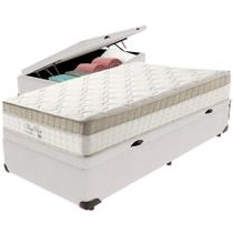 Cama Box Baú Branco E Colchão King Best Molas Ensacadas Solteiro 88x188x33 Anjos Cama Box Baú Branco E Colchão King Best Molas Ensacadas Solteiro 88x188x33 Anjos