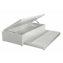 Cama Box Baú c/ Auxiliar Solteirao MH1444 Milano Jacquard White (96x203x42) - Herval