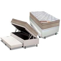 Cama Box Baú c/Auxiliar Solteiro: Colchão Molas Castor Bonnel Revolution + Base CRC Courano Black(88x188) Cama Box Baú c/Auxiliar Solteiro: Colchão Molas Castor Bonnel Revolution + Base CRC Courano Black(88x188)