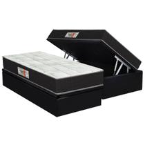 Cama Box Baú c/Auxiliar Solteiro: Colchão Ortopédico Orthoflex Foggia Sogni Unic Face + Base CRC Courano Black(88x188) Cama Box Baú c/Auxiliar Solteiro: Colchão Ortopédico Orthoflex Foggia Sogni Unic Face + Base CRC Courano Black(88x188)