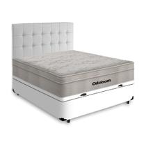 Cama Box Baú + Cabeceira Cassis e Colchão Ortobom AirTech SpringPocket Casal 138cm