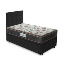 Cama Box Baú + Cabeceira Cassis Preta e Colchão D45 Solteiro Probel GuardaCostas Proforce Plus 88cm