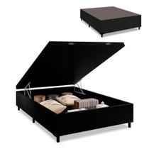 Cama Box Baú Casal 1,38 41cm De Altura Prince Preto Preto