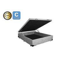 Cama Box Baú Casal 138 - Bello Box - Suede Cinza 30CM PROFUNDIDADE - ALTURA TOTAL 48 CM