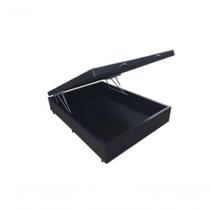 Cama Box Baú Casal 138 Bello Box - Tecido Sintético Preto Cama Box Baú Casal 138 Bello Box - Tecido Sintético Preto