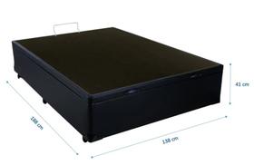 Cama Box Baú Casal 138 Bello Box - Tecido Sintético Preto Cama Box Baú Casal 138 Bello Box - Tecido Sintético Preto