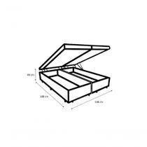 Cama Box Baú Casal 138 Bipartido - Bello Box Tecido Sintético Branco Cama Box Baú Casal 138 Bipartido - Bello Box Tecido Sintético Branco