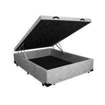 Cama Box Baú Casal 138 Suede Cinza Cama Box Baú Casal 138 Suede Cinza