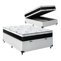 Cama Box Baú Casal 138 Tecido Sintético com Colchão Espuma D33 One Face Preto Bello Box - 58x138x188