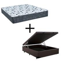 Cama Box Baú Casal 138 Tecido Sintético Marrom Com Colchão Alegro Bello Box Espuma D28 Cinza 58x138x188 Cama Box Baú Casal 138 Tecido Sintético Marrom Com Colchão Alegro Bello Box Espuma D28 Cinza 58x138x188