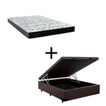Cama Box Baú Casal 138 Tecido Sintético Marrom com Colchão de Espuma Semi Ortopédica Extra Firme D28 Cinza 80kg Cama Box Baú Casal 138 Tecido Sintético Marrom com Colchão de Espuma Semi Ortopédica Extra Firme D28 Cinza 80kg
