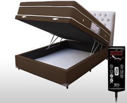 Cama Box Baú Casal 1,38x1,88 Com Controle Massageador Cabeceira ALLMAG Cama Box Baú Casal 1,38x1,88 Com Controle Massageador Cabeceira ALLMAG