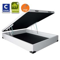 Cama Box Baú Casal 138x188x43 Premium Sintético Branco