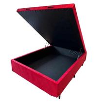Cama Box Baú Casal 42x138x188 Vermelho Suede Cama Box Baú Casal 42x138x188 Vermelho Suede