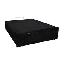 Cama Box Baú Casal AColchões Suede Preto 41x138x188
