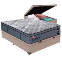 Cama Box Baú Casal Bege + Colchão Charlotte Molas Ensacadas Sealy