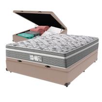 Cama Box Baú Casal Bege + Colchão Evolution Molas Ensacadas Probel