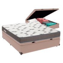 Cama Box Baú Casal Bege + Colchão Light D33 Ortobom Cama Box Baú Casal Bege + Colchão Light D33 Ortobom