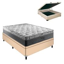 Cama Box Baú Casal Bege Palermo Molas Ensacadas Portobel